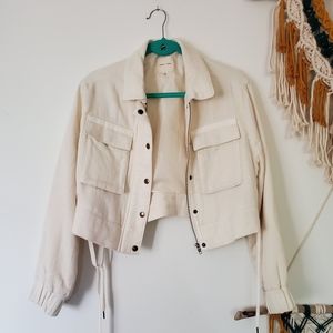 White cropped wide Jacket